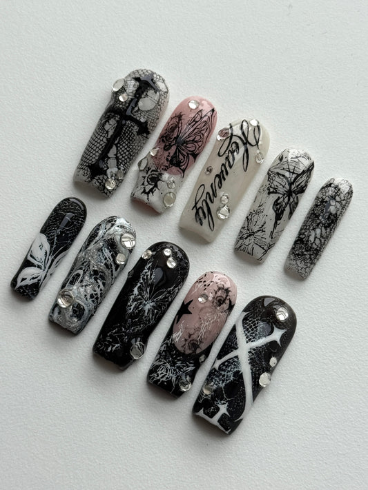 Heavenly Goth Nails