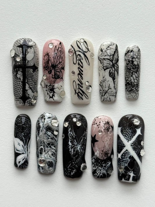 Heavenly Goth Nails